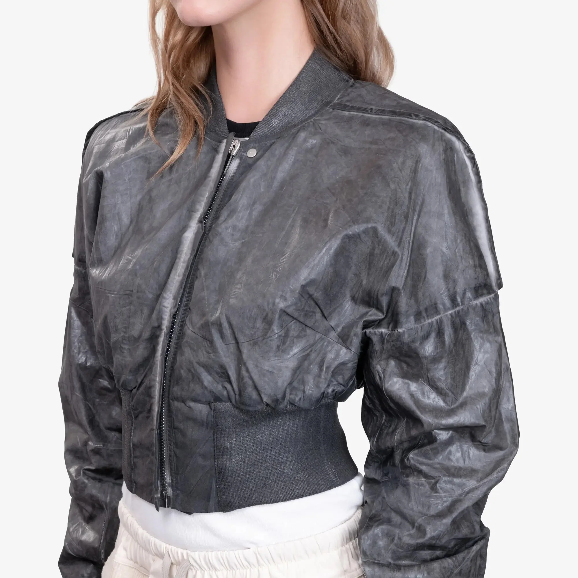 Womens Cropped Flight Jacket - Image 5