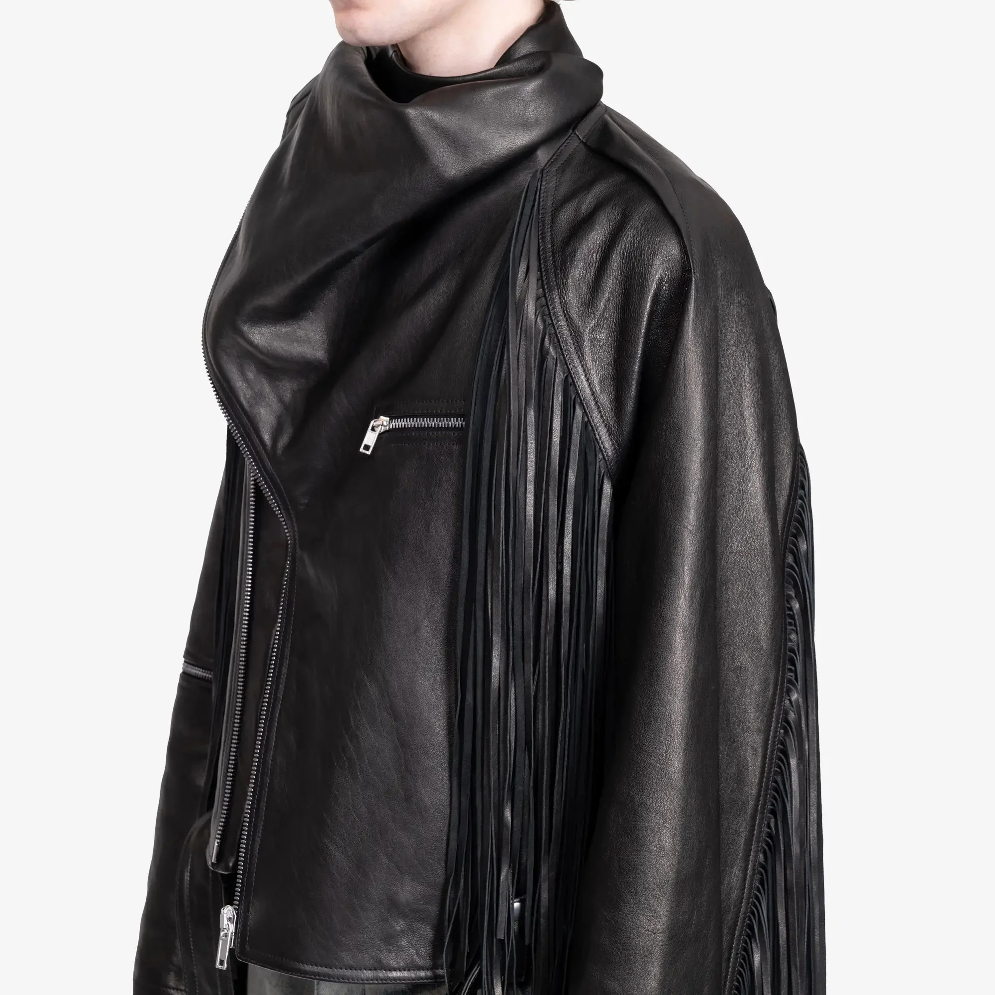 Cropped Scarf Flight Jacket - Image 5