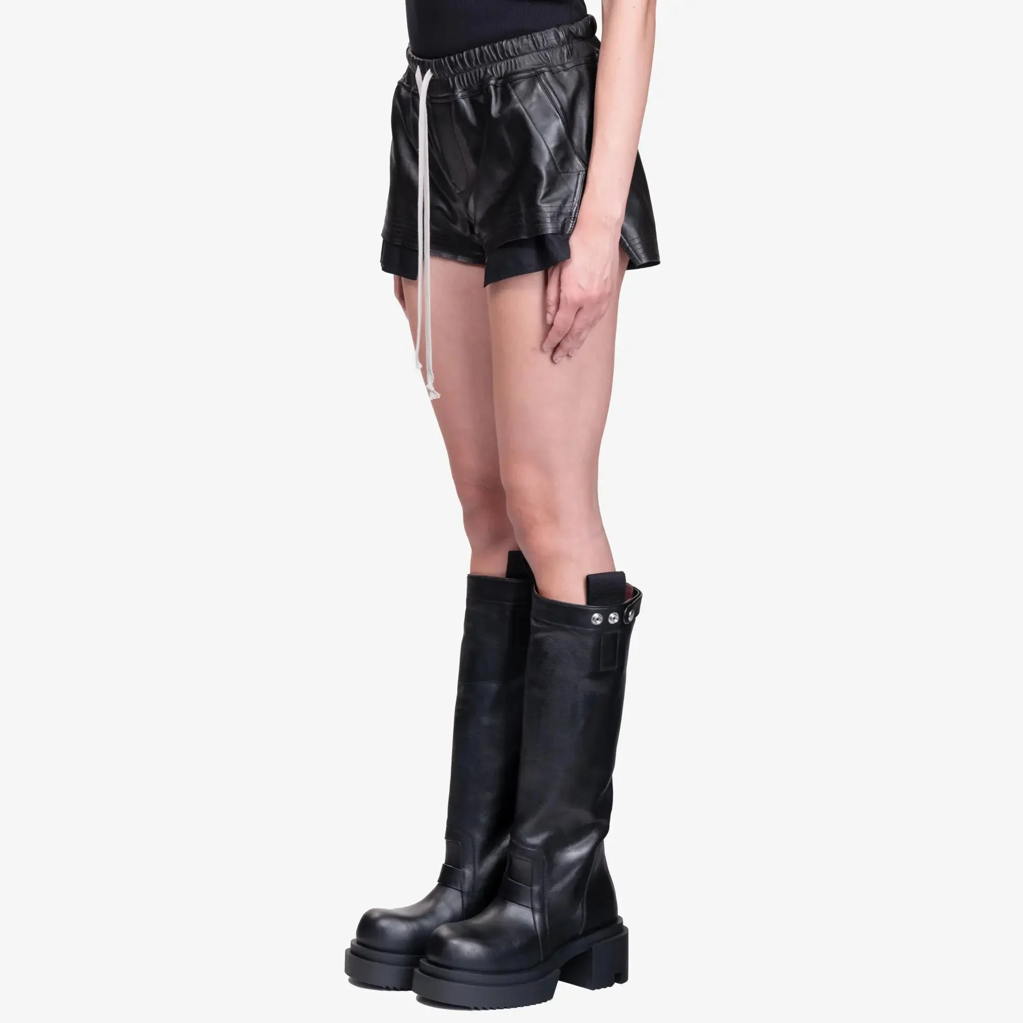 Womens Fog Boxers Leather Shorts - Image 3