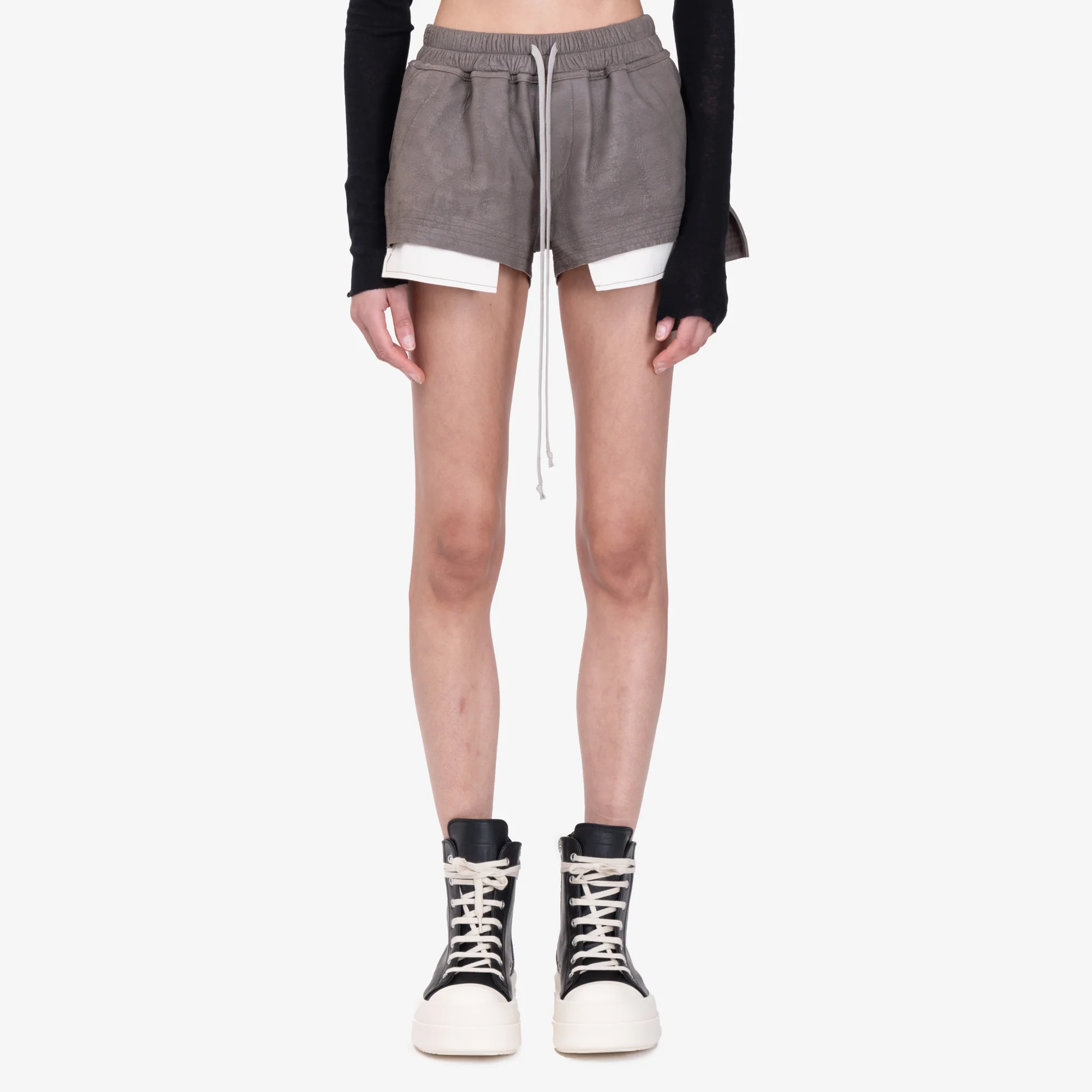 Womens Fog Boxers Leather Shorts
