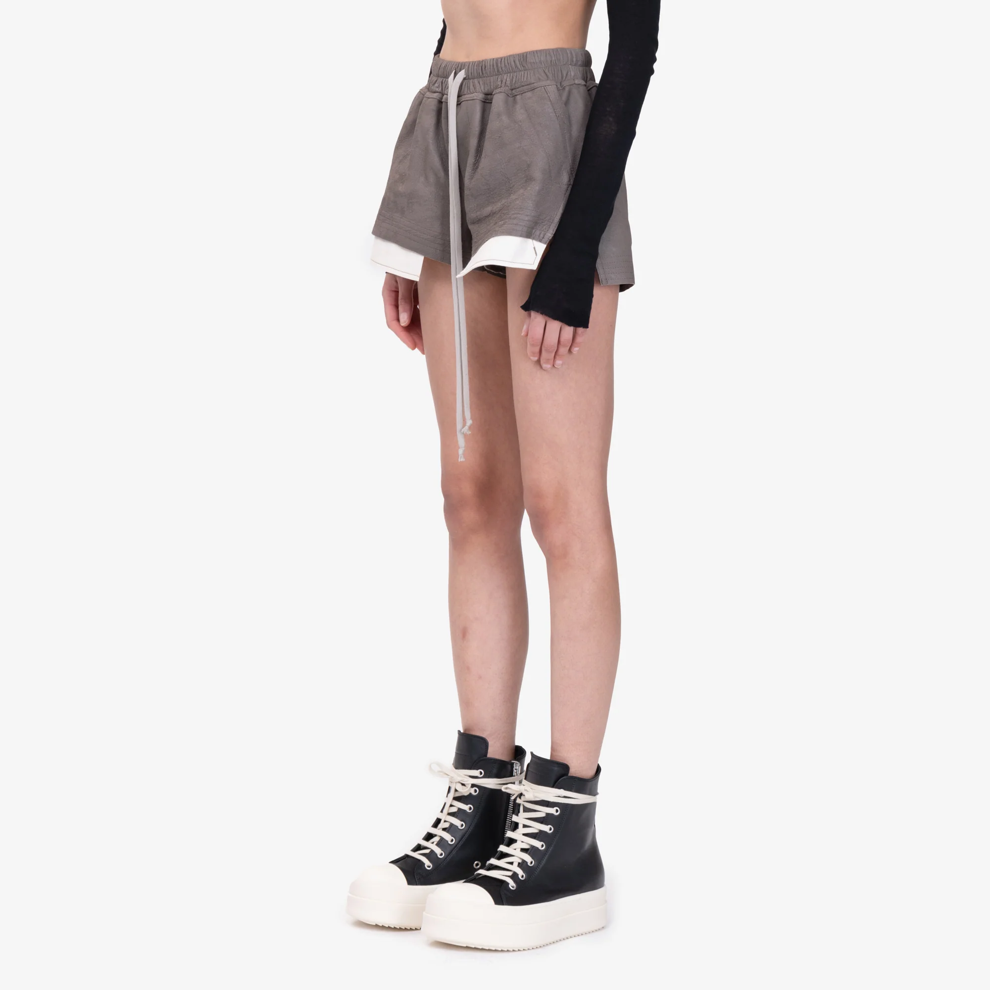Womens Fog Boxers Leather Shorts - Image 3