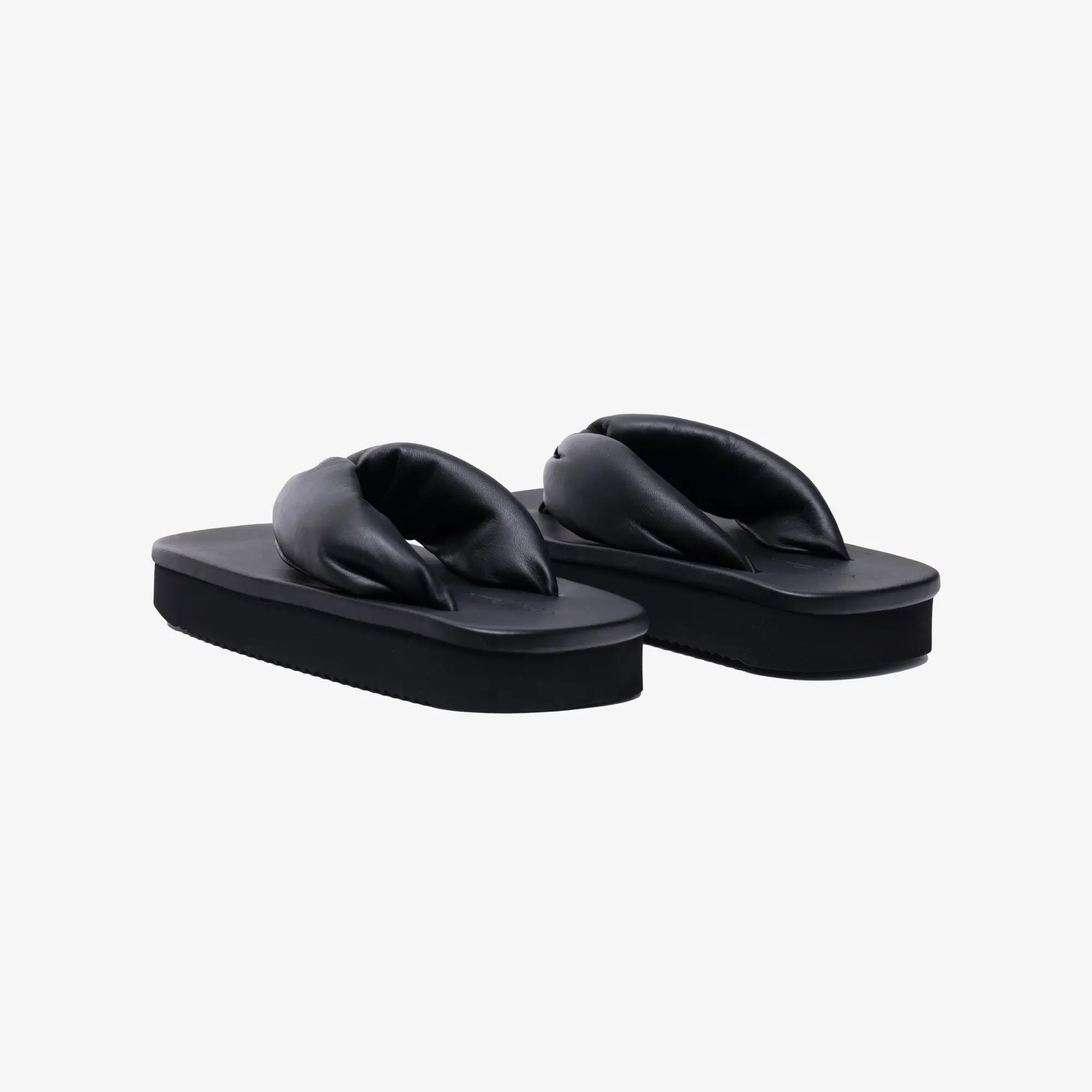 Womens Leather Padded Flip Flops - Image 2