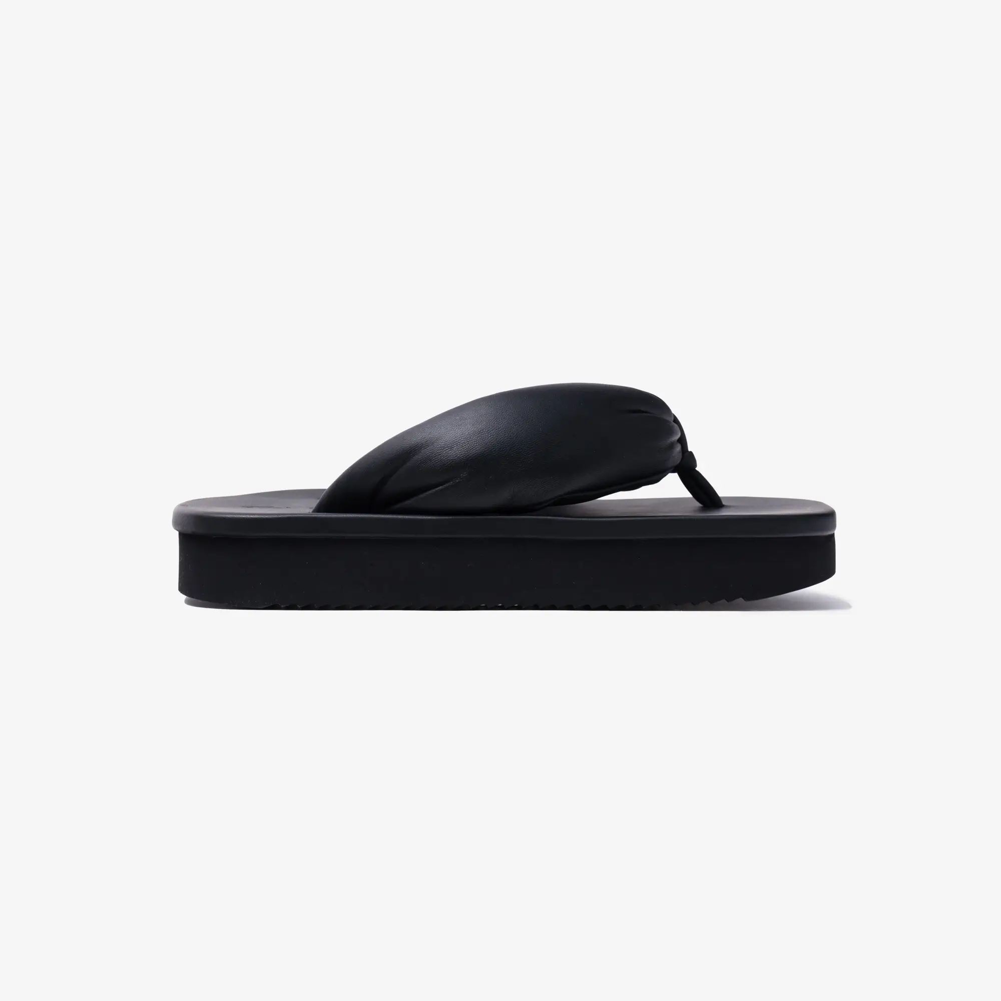 Womens Leather Padded Flip Flops - Image 3