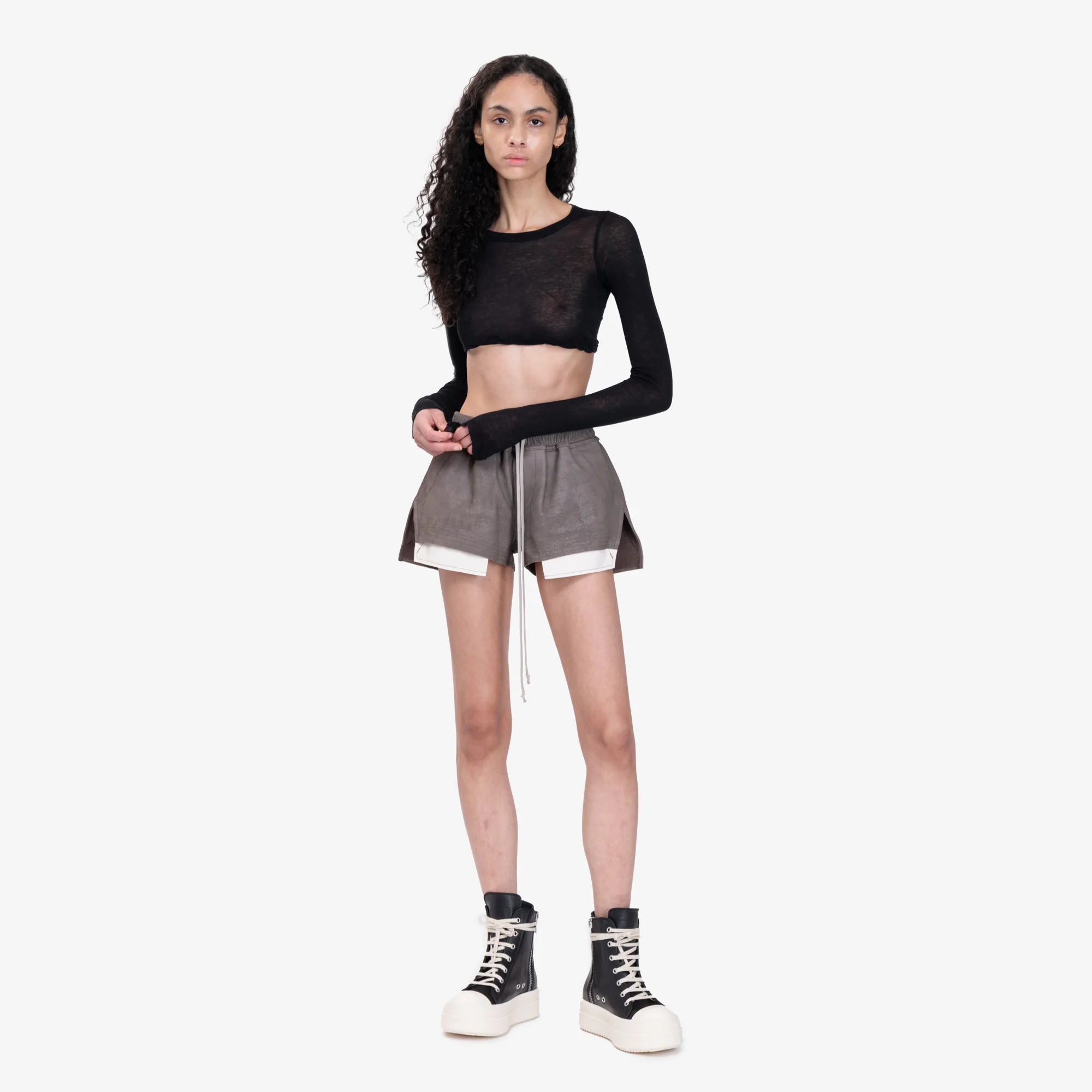 Womens Long Sleeve Crop Top - Image 2