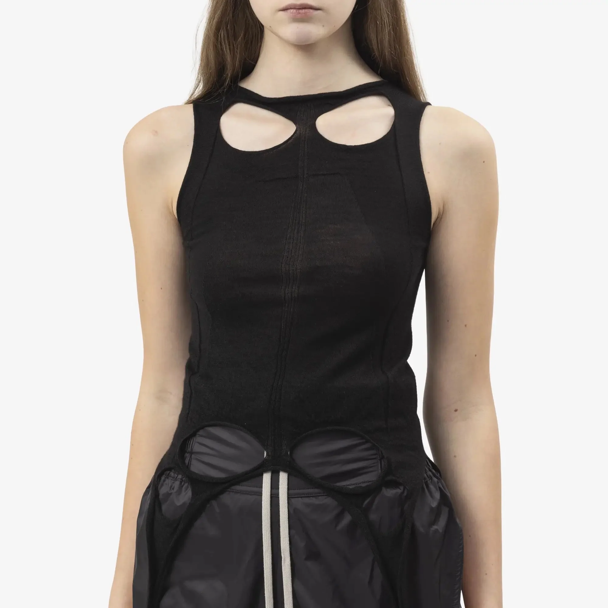 Womens Slashed Sleeveless Sweater - Image 5