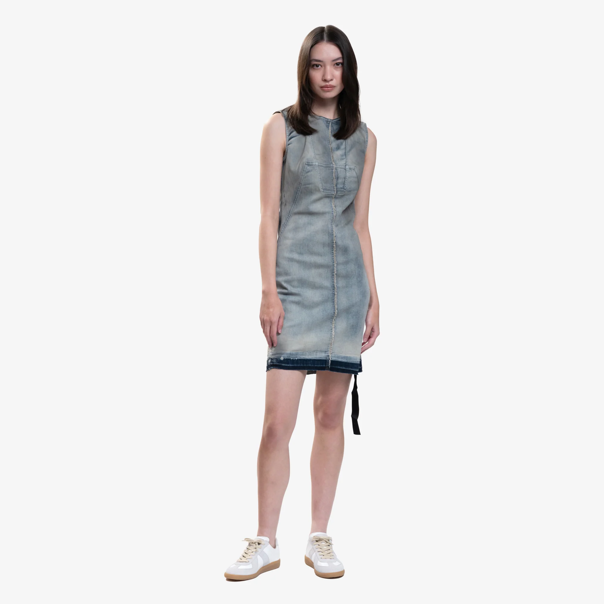 Womens Splintered Denim Dress - Image 2