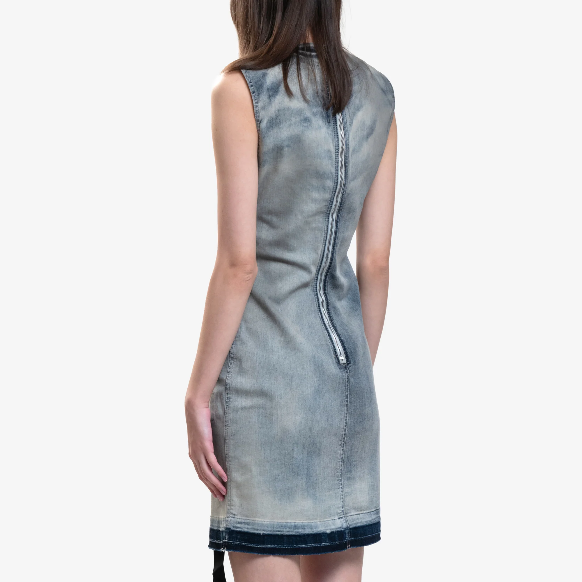 Womens Splintered Denim Dress - Image 4