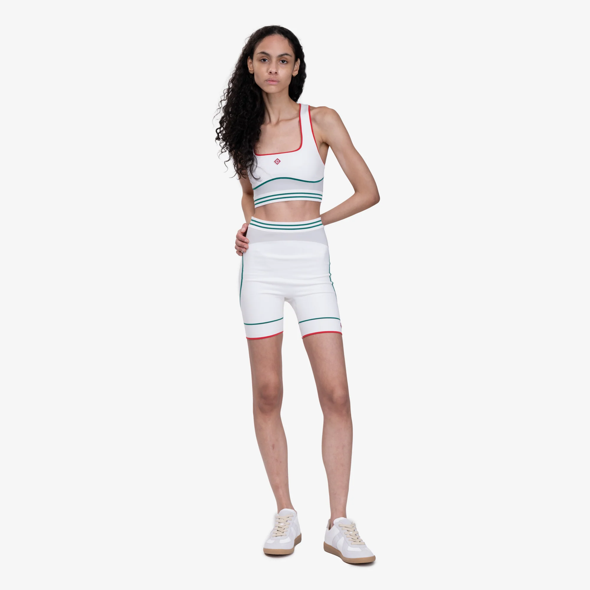 Womens Off White Sports Shorts - Image 2