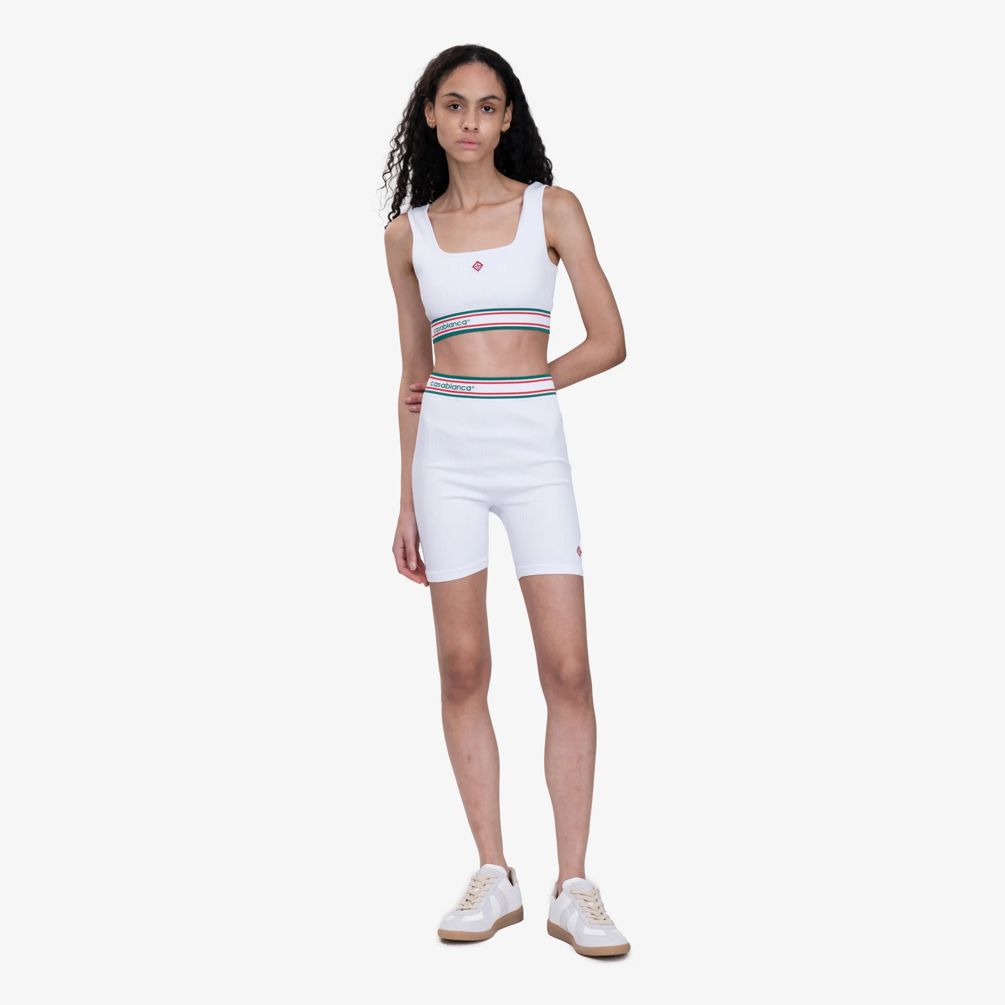 Womens White Sports Shorts - Image 2