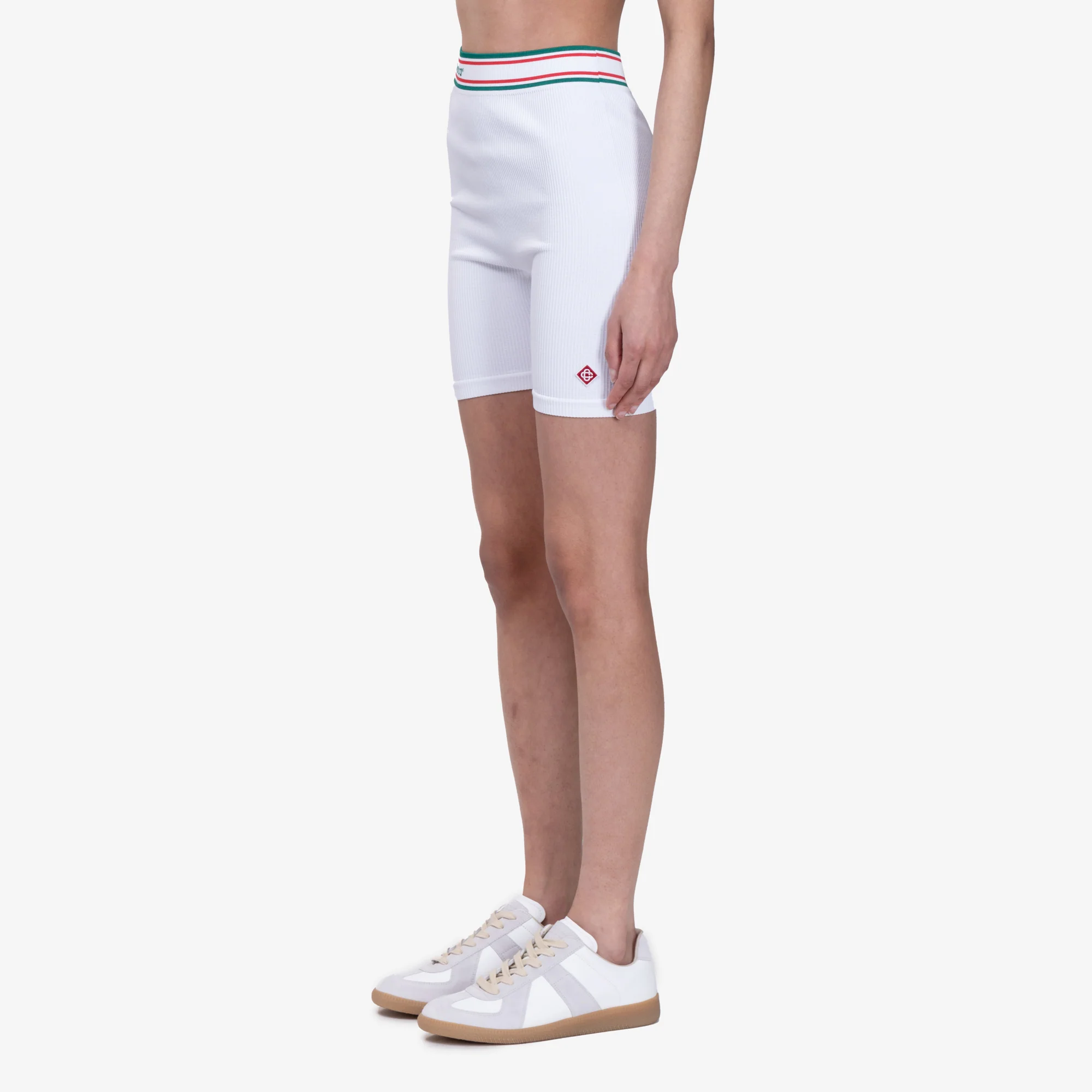 Womens White Sports Shorts - Image 3