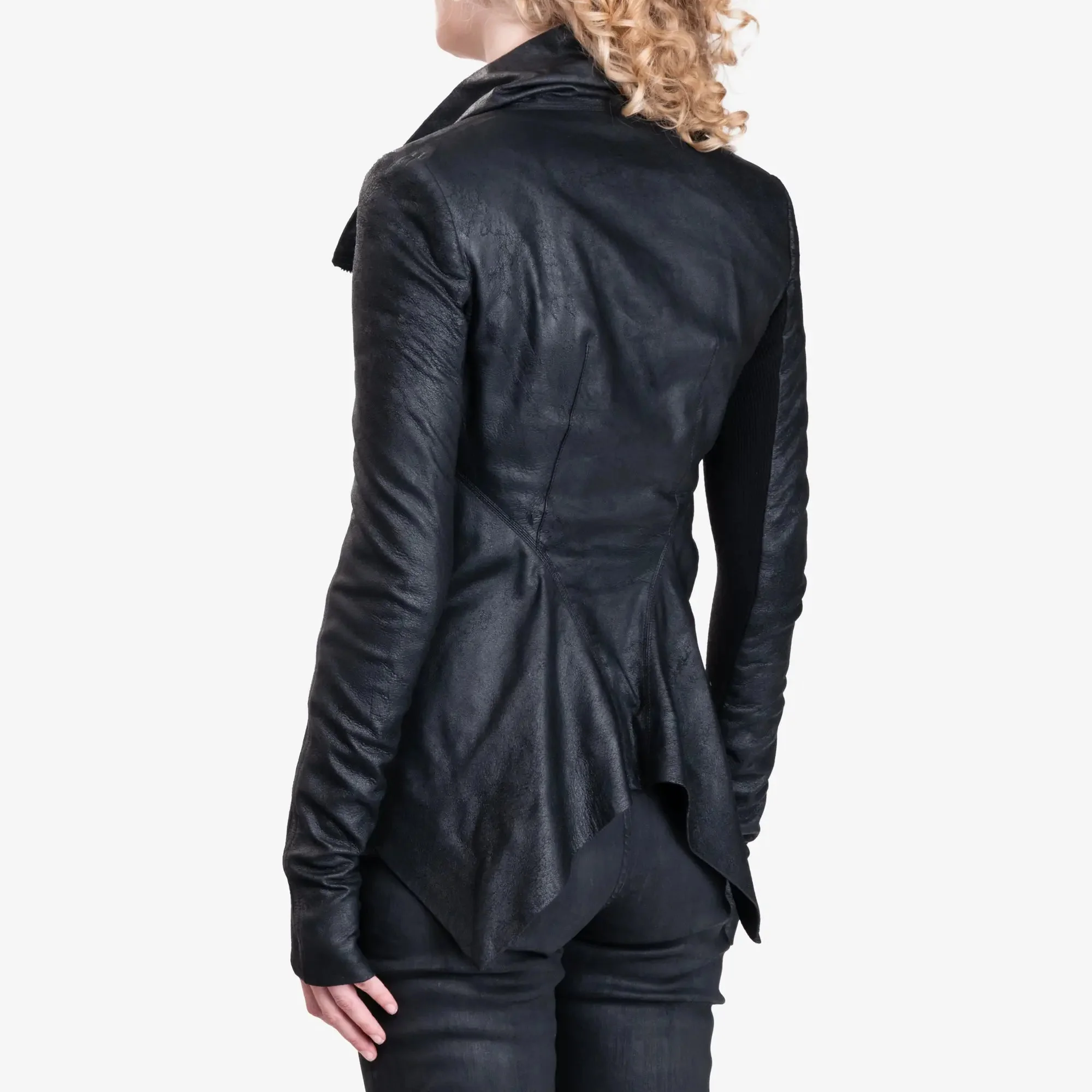 Womens Zipped Naska Biker Jacket - Image 4
