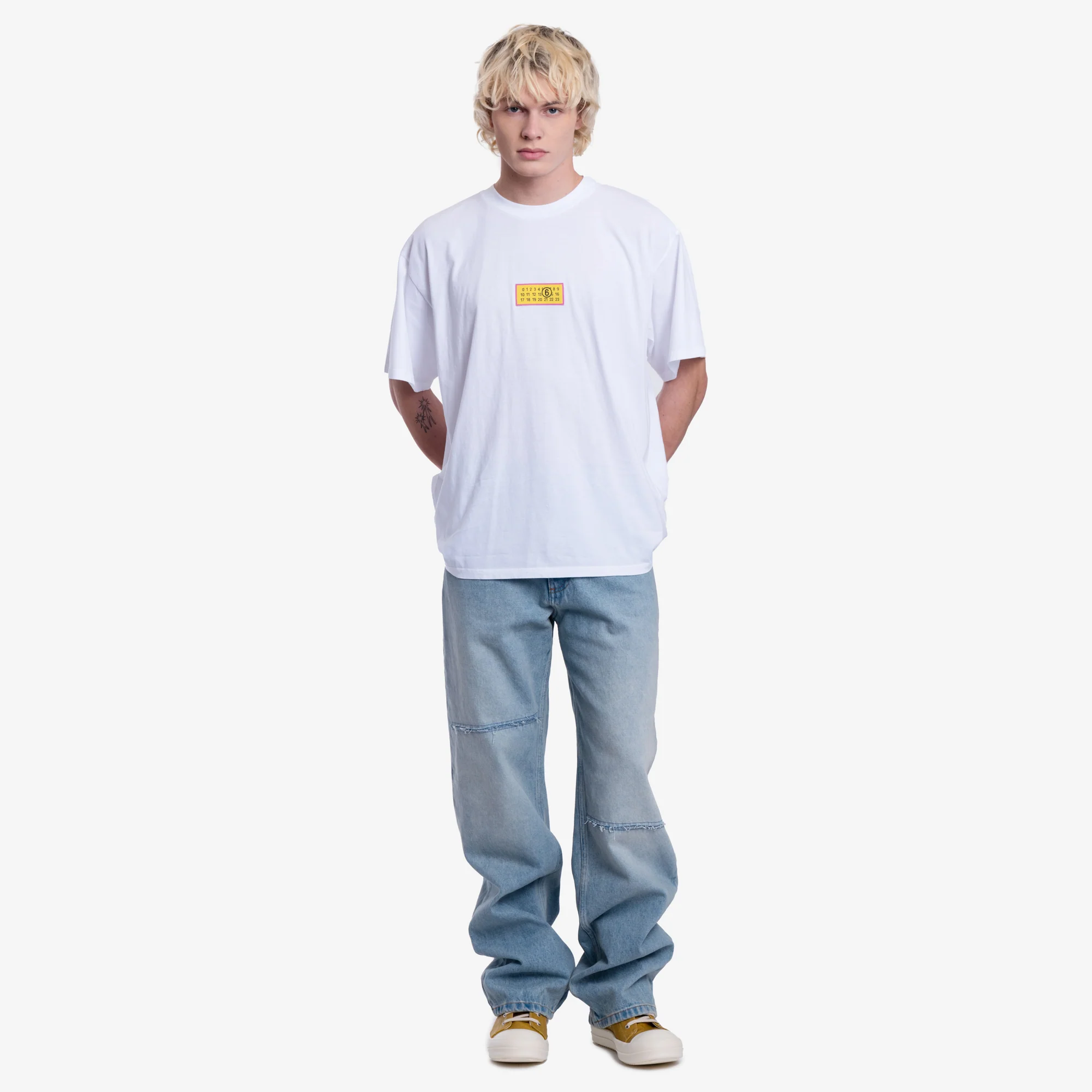 Yellow Jacquard Label T-Shirt - Image 2