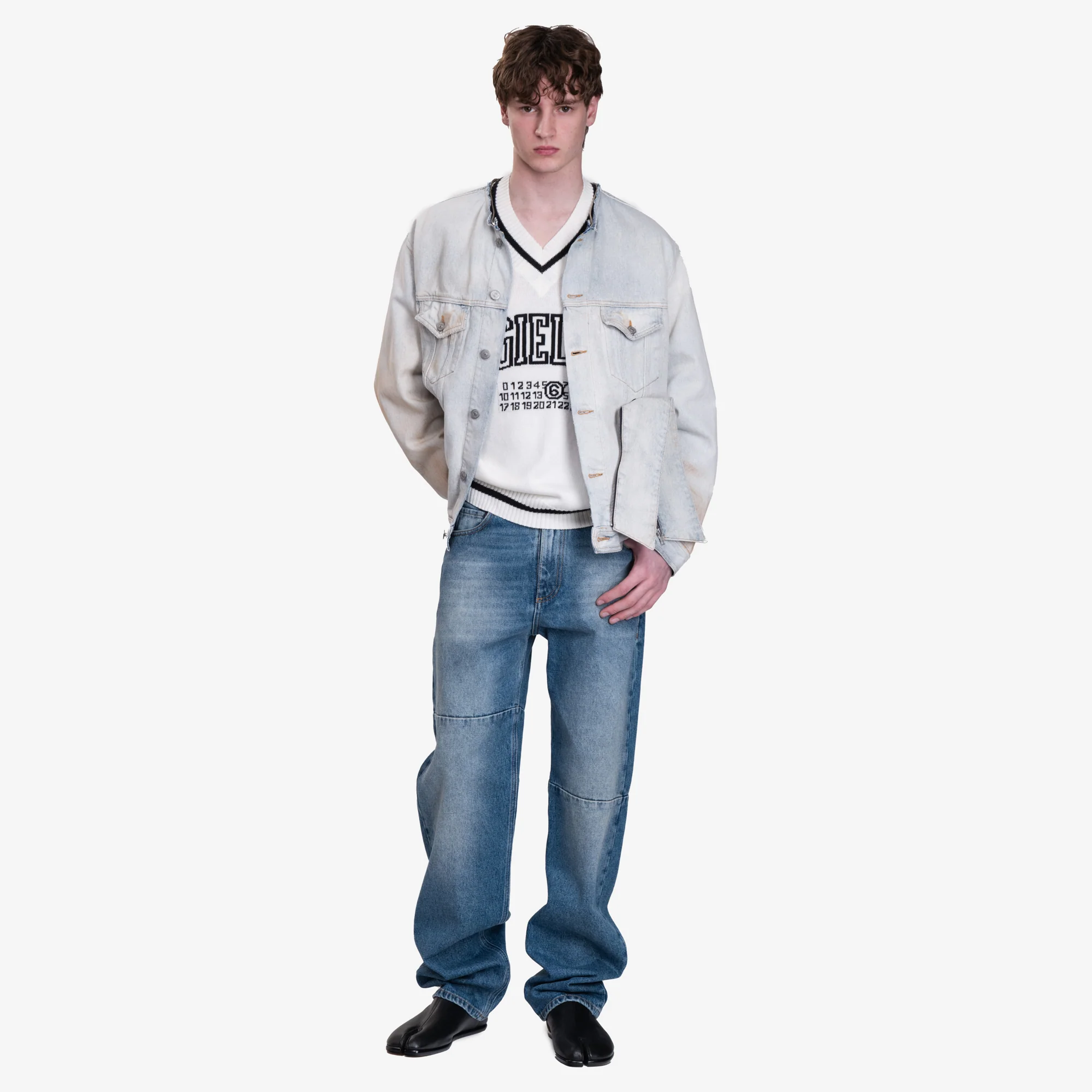 Zip Collar Denim Jacket - Image 2