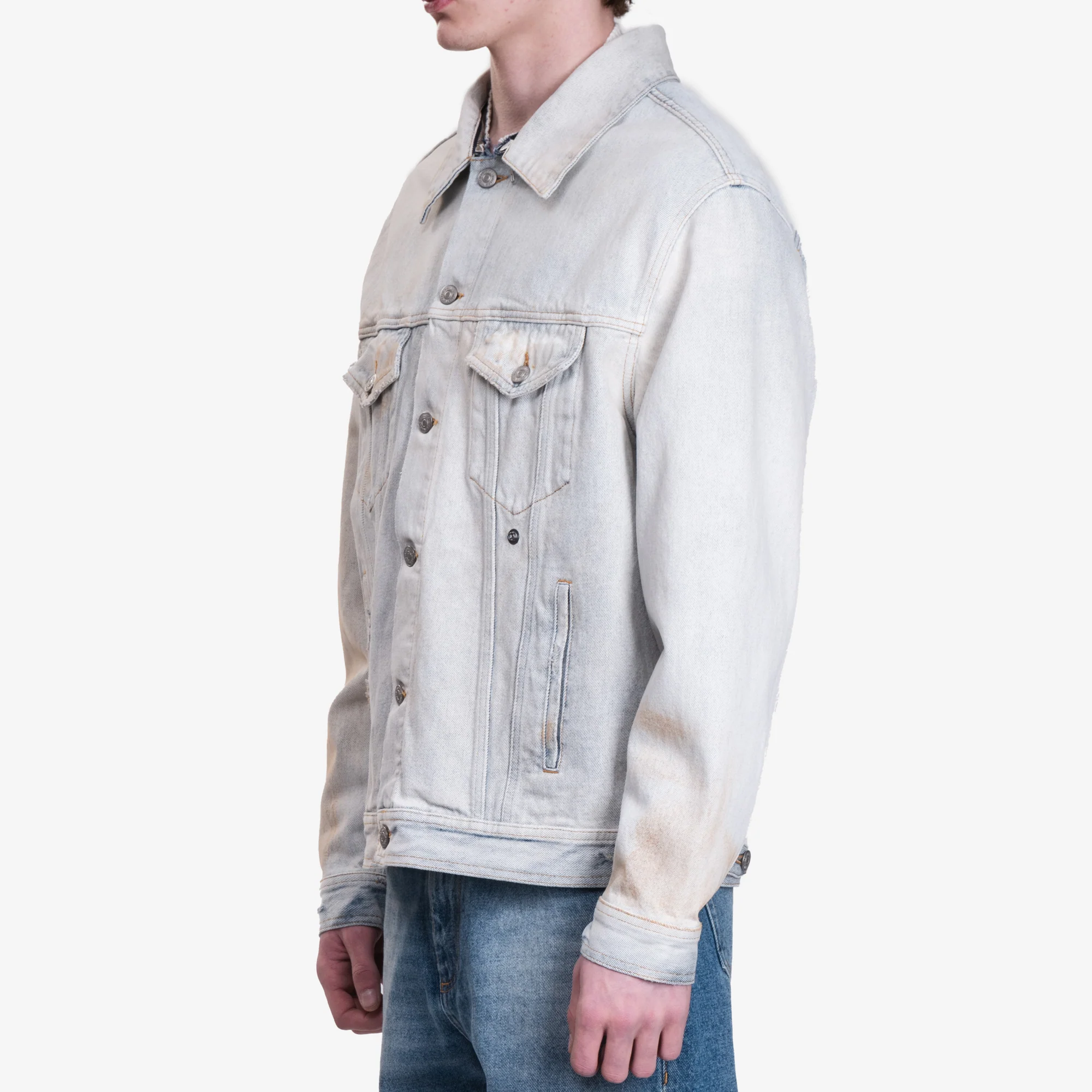 Zip Collar Denim Jacket - Image 3