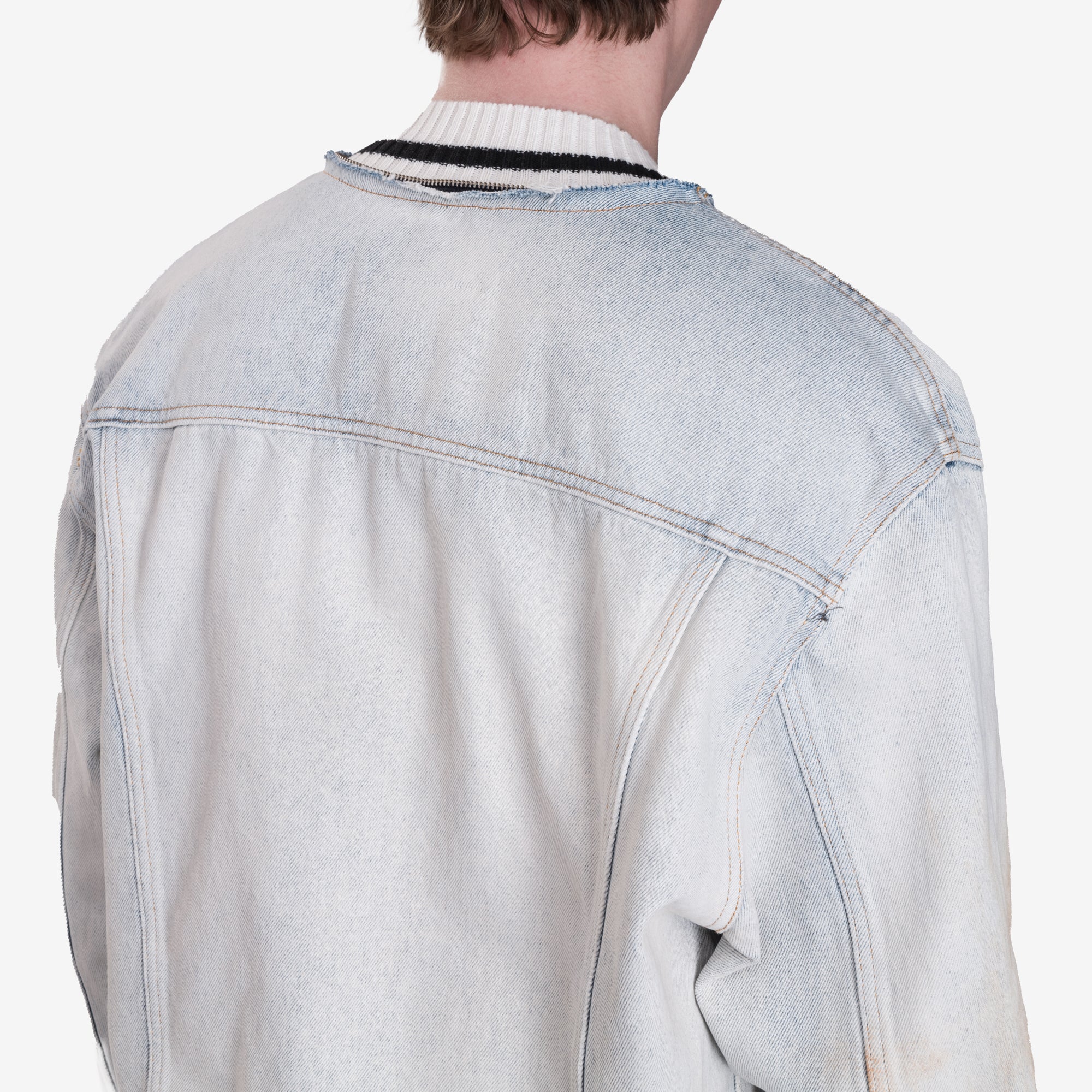 Zip Collar Denim Jacket - Image 6